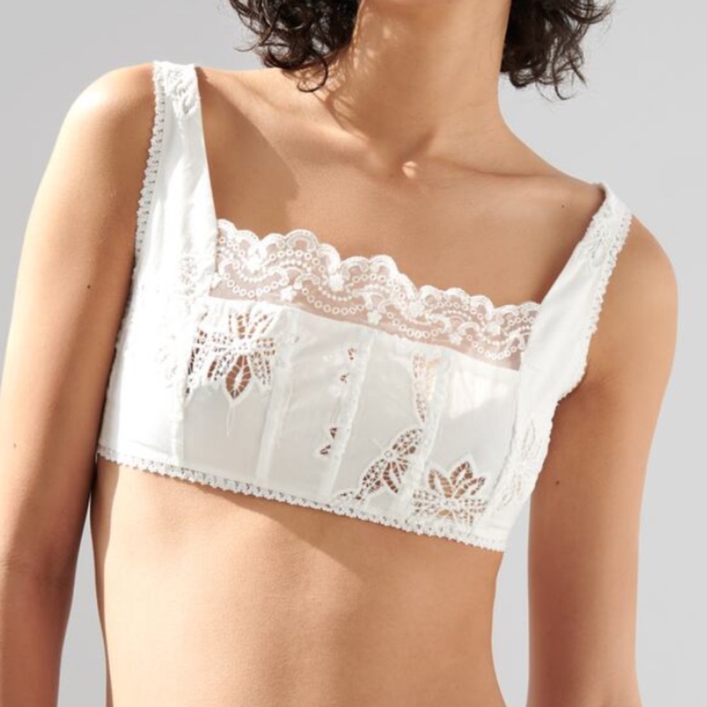 Zara White Lace Crop Top